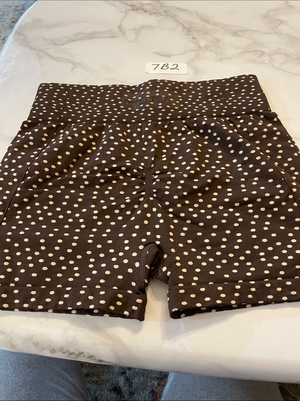 High-Waist Polka Dot Women’s Shorts - Black with White Dots - Picture 2 of 2